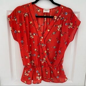 SIENNA SKY RED FLORAL BLOUSE